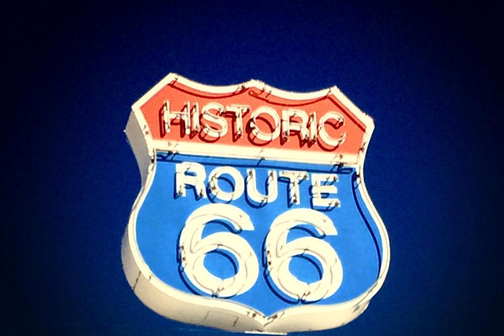 Historic Route 66 Neon Sign | Vintage Americana Poster | Retro Highway Art - Type & Quotes Poster