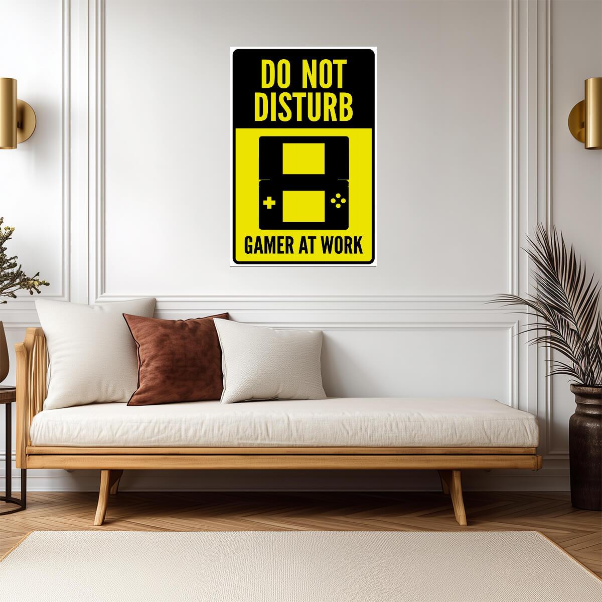"Do Not Disturb Gamer At Work" | Funny Gaming Sign | Video Game Room Poster - Video Games Poster
