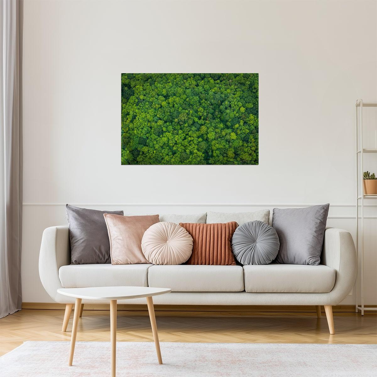 Lush Forest Aerial View Poster | Nature Photography | Green Canopy Wall Art