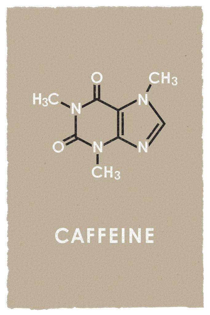 Coffee Chemistry Caffeine Molecule | Brown Minimalist Science Print | Funny Poster for Scientists - Type & Quotes Poster