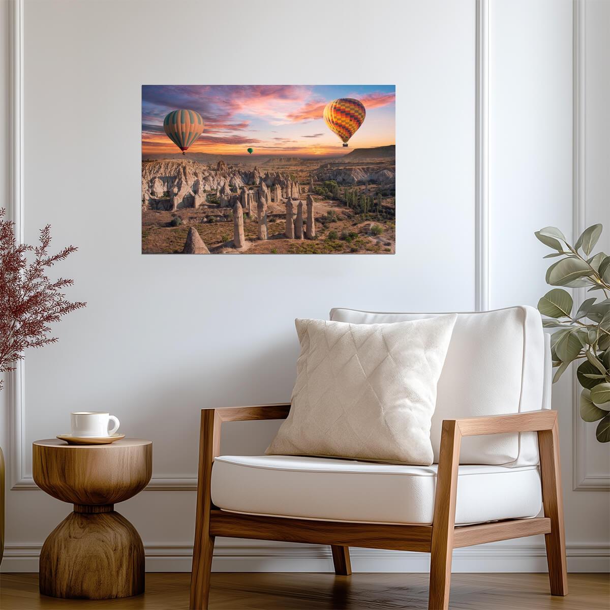 Hot Air Balloons Over Cappadocia Turkey | Landscape Photography | Travel Poster - Photography Poster