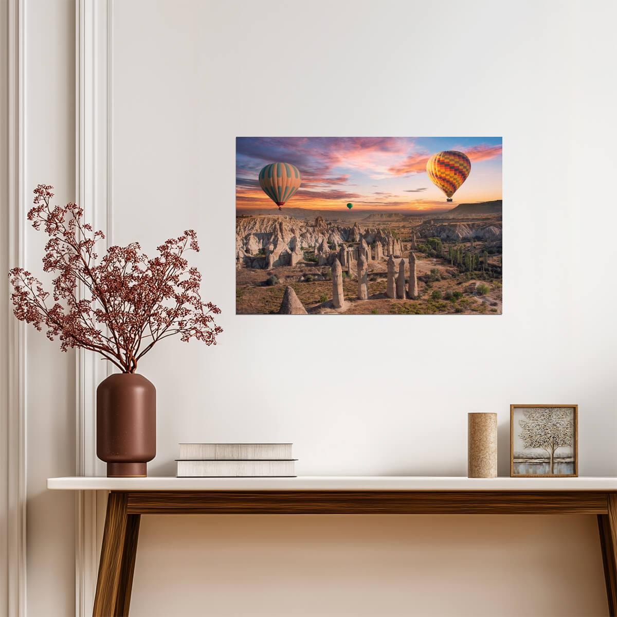 Hot Air Balloons Over Cappadocia Turkey | Landscape Photography | Travel Poster - Photography Poster