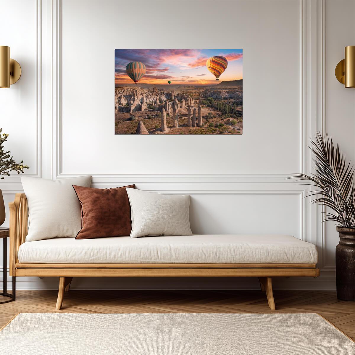 Hot Air Balloons Over Cappadocia Turkey | Landscape Photography | Travel Poster - Photography Poster