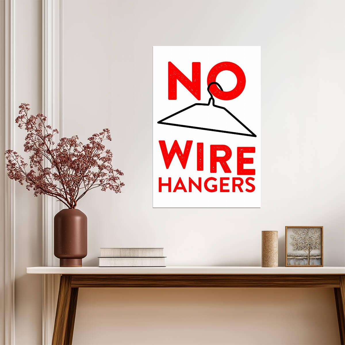 "No Wire Hangers" Feminist Poster | Pro-Choice Activism | Protest Wall Art - Type & Quotes Poster