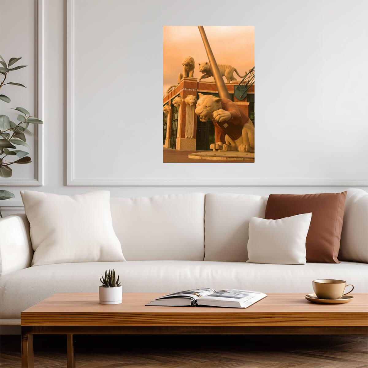 Tiger Statues at Comerica Park | Detroit Michigan Photography | Baseball Stadium Poster - Photography Poster