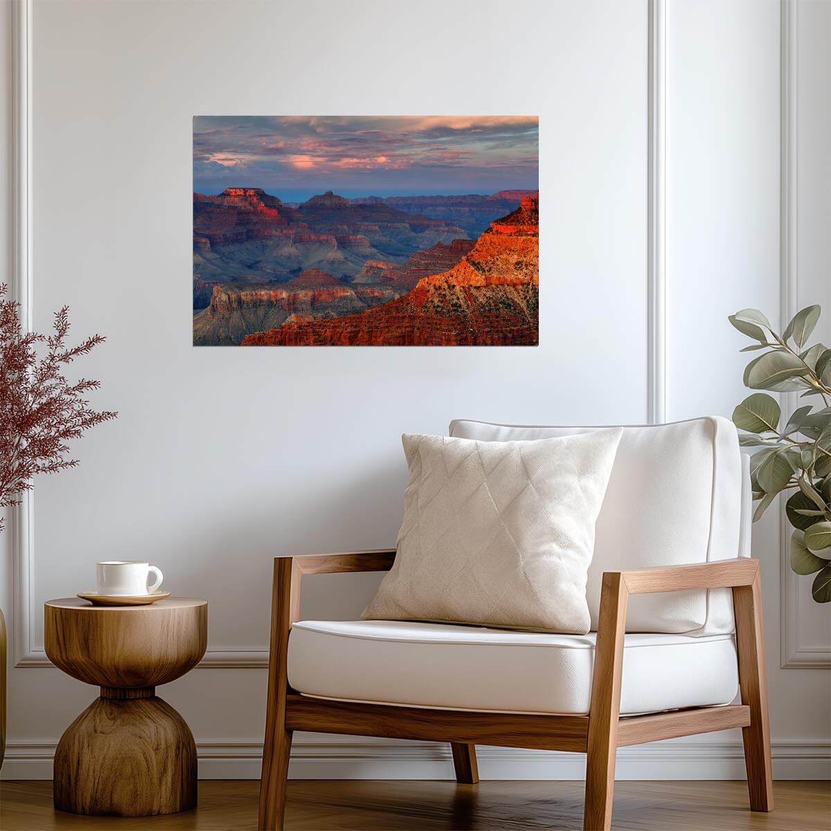 Sunset at Mather Point Grand Canyon | National Park Photography | Arizona Landscape Poster - Photography Poster