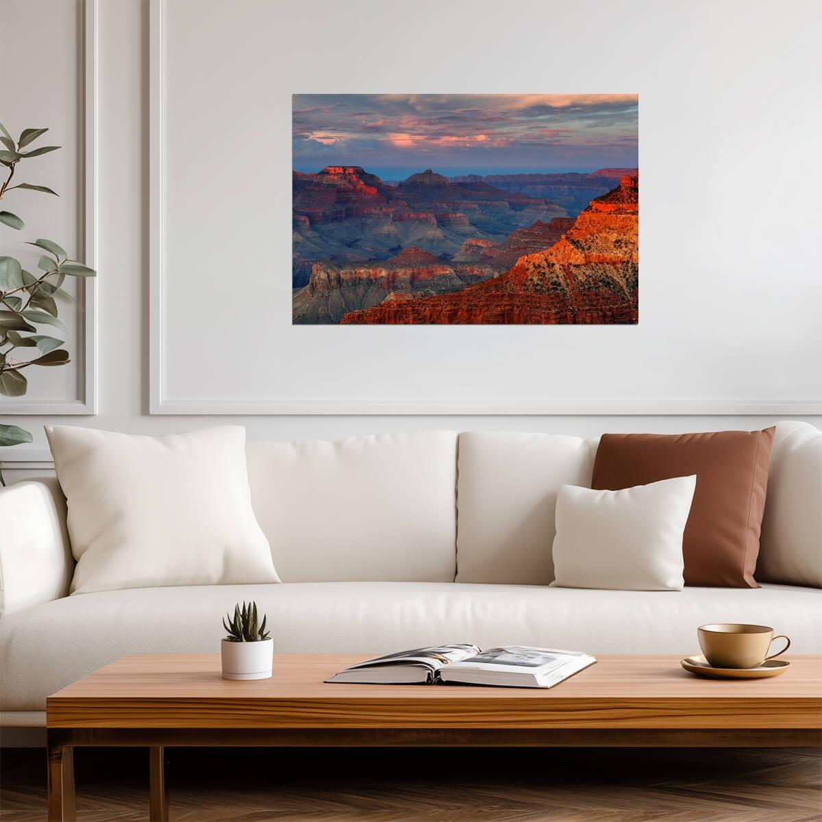 Sunset at Mather Point Grand Canyon | National Park Photography | Arizona Landscape Poster - Photography Poster
