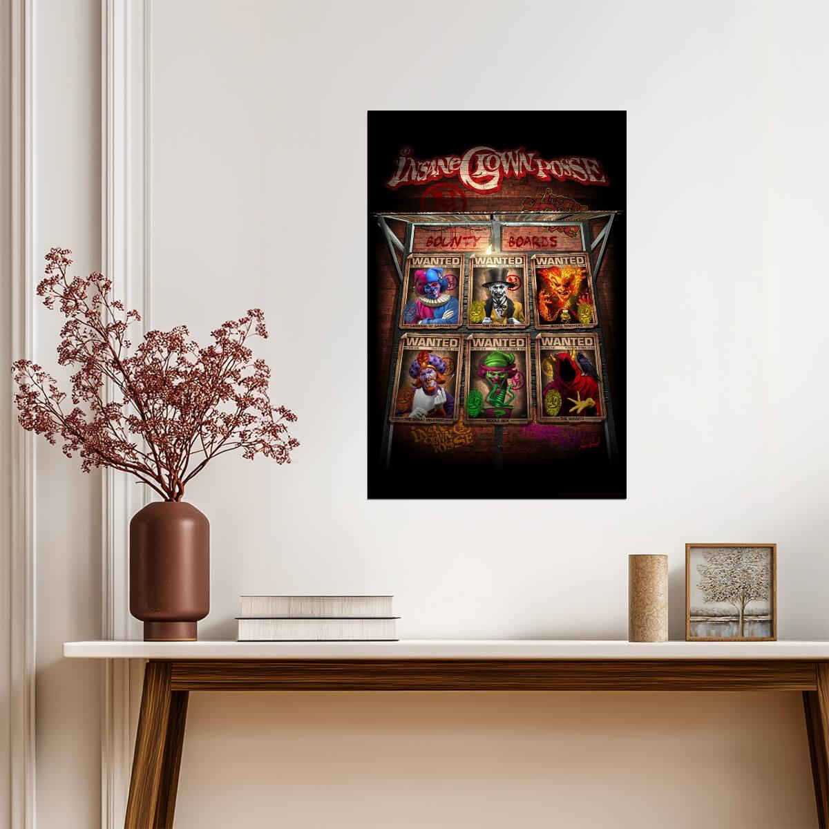 Insane Clown Posse (ICP) "Bounty Board" | Wanted Signs Collage | Music Fan Art Poster - Music Poster