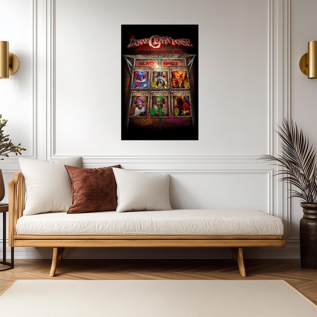 Insane Clown Posse (ICP) "Bounty Board" | Wanted Signs Collage | Music Fan Art Poster - Music Poster