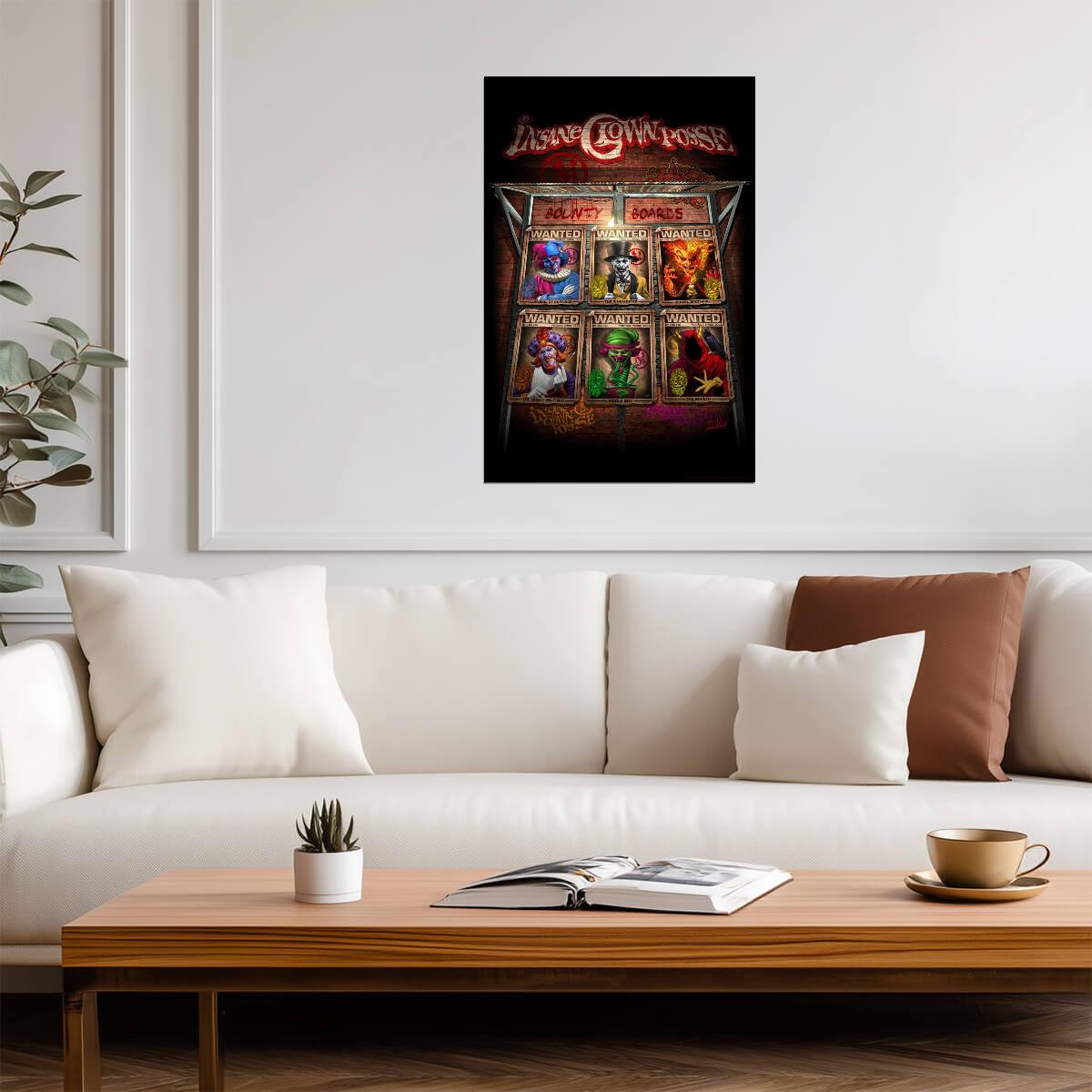 Insane Clown Posse (ICP) "Bounty Board" | Wanted Signs Collage | Music Fan Art Poster - Music Poster