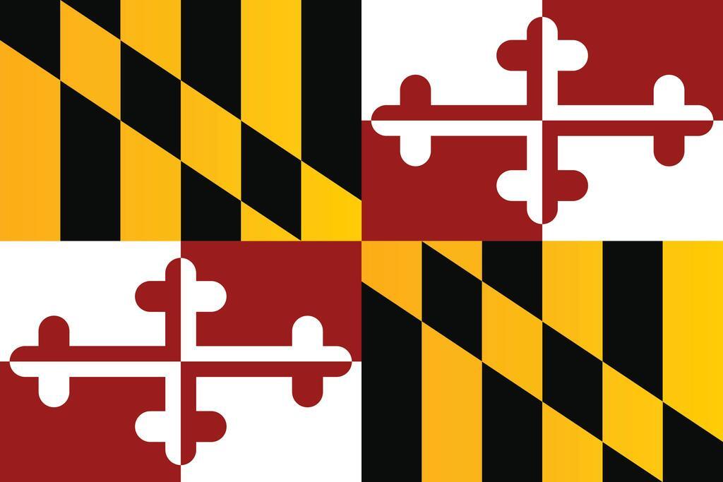 Maryland State Flag Poster | Heraldic Banner Wall Art | Geometric State Pride Decor - Graphic & Art Poster