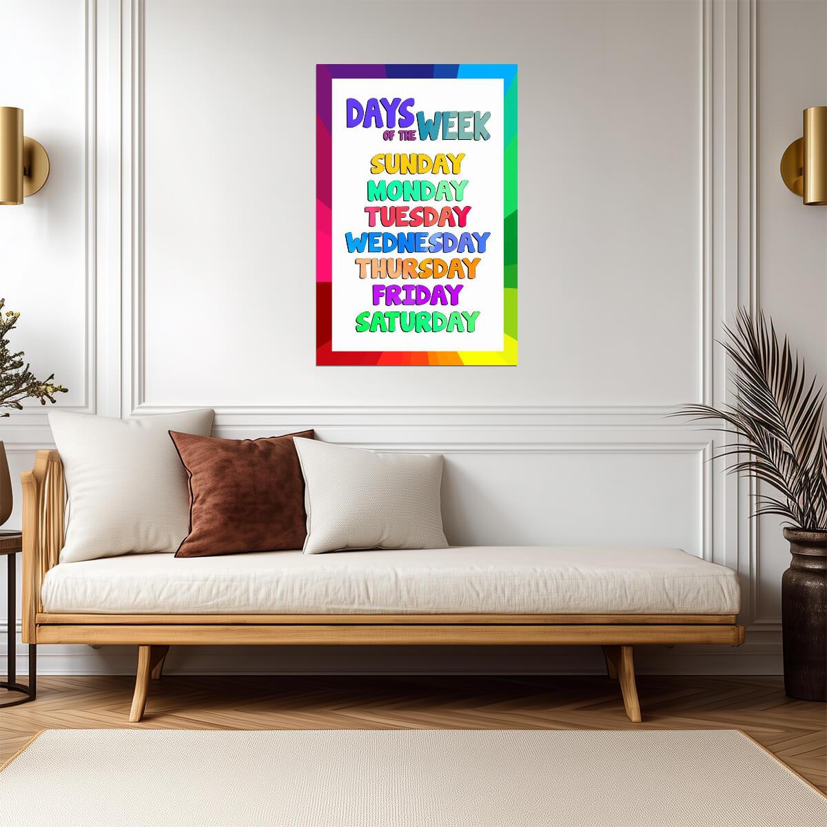 Days of the Week Chart | Colorful Educational Poster | Kids Classroom Wall Art - For Kids Poster
