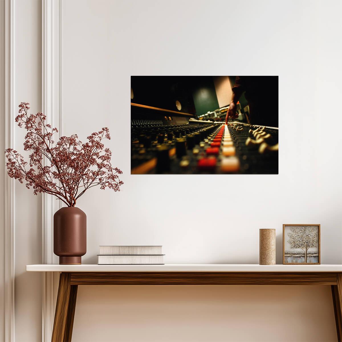 Recording Studio Control Panel | Music Production Photography | Sound Engineer Poster - Photography Poster