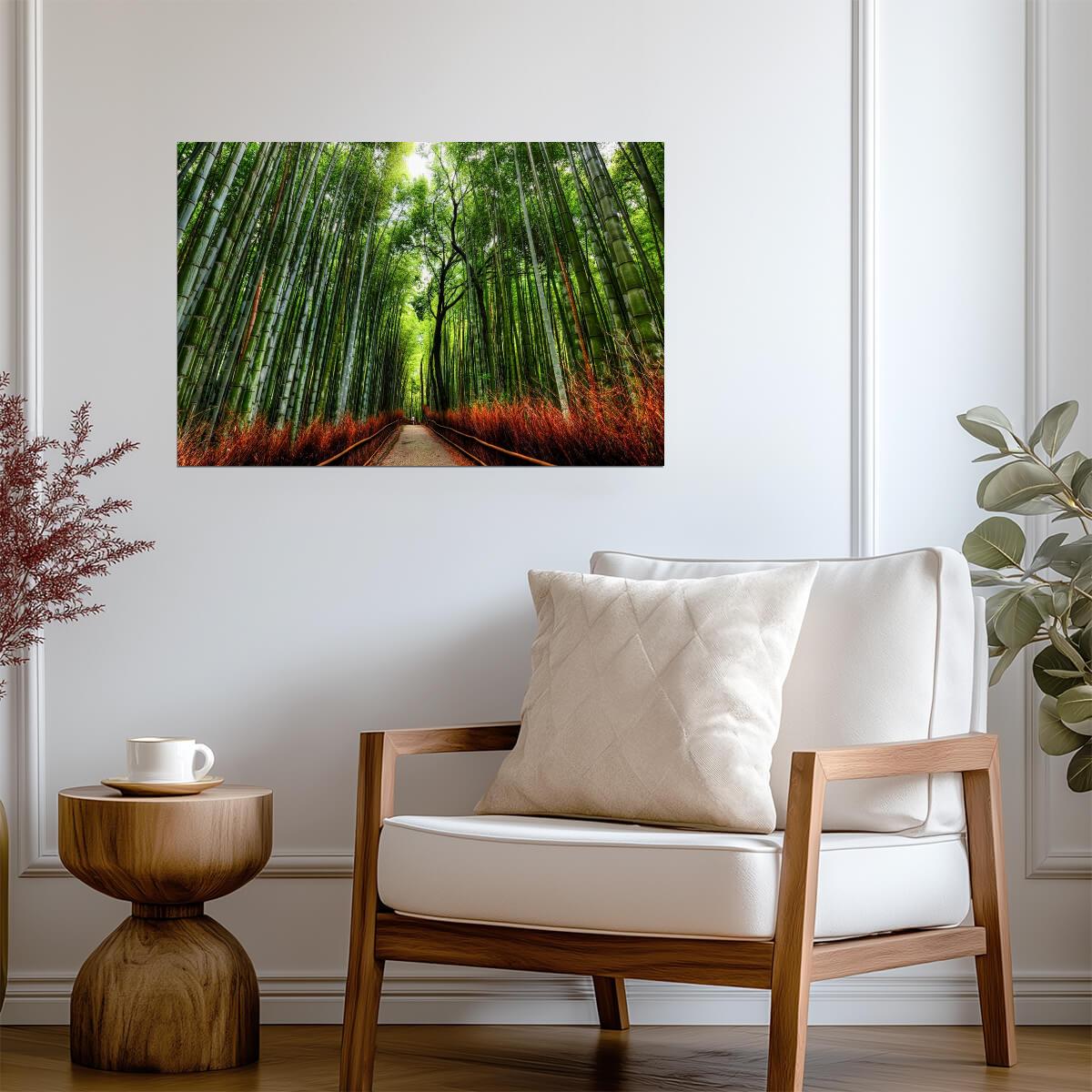Arashiyama Bamboo Grove Path | Nature Photography Print | Kyoto Japan Travel Poster