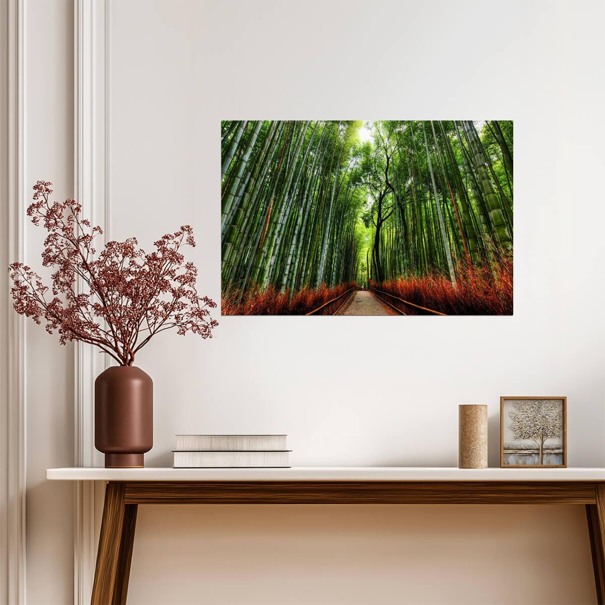 Arashiyama Bamboo Grove Path | Nature Photography Print | Kyoto Japan Travel Poster