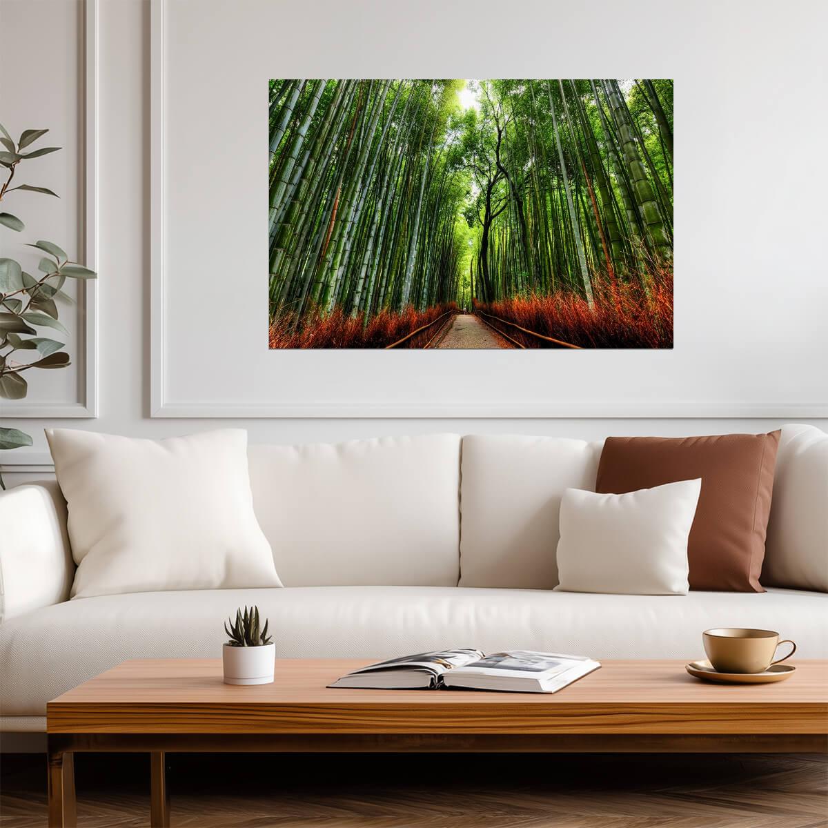 Arashiyama Bamboo Grove Path | Nature Photography Print | Kyoto Japan Travel Poster