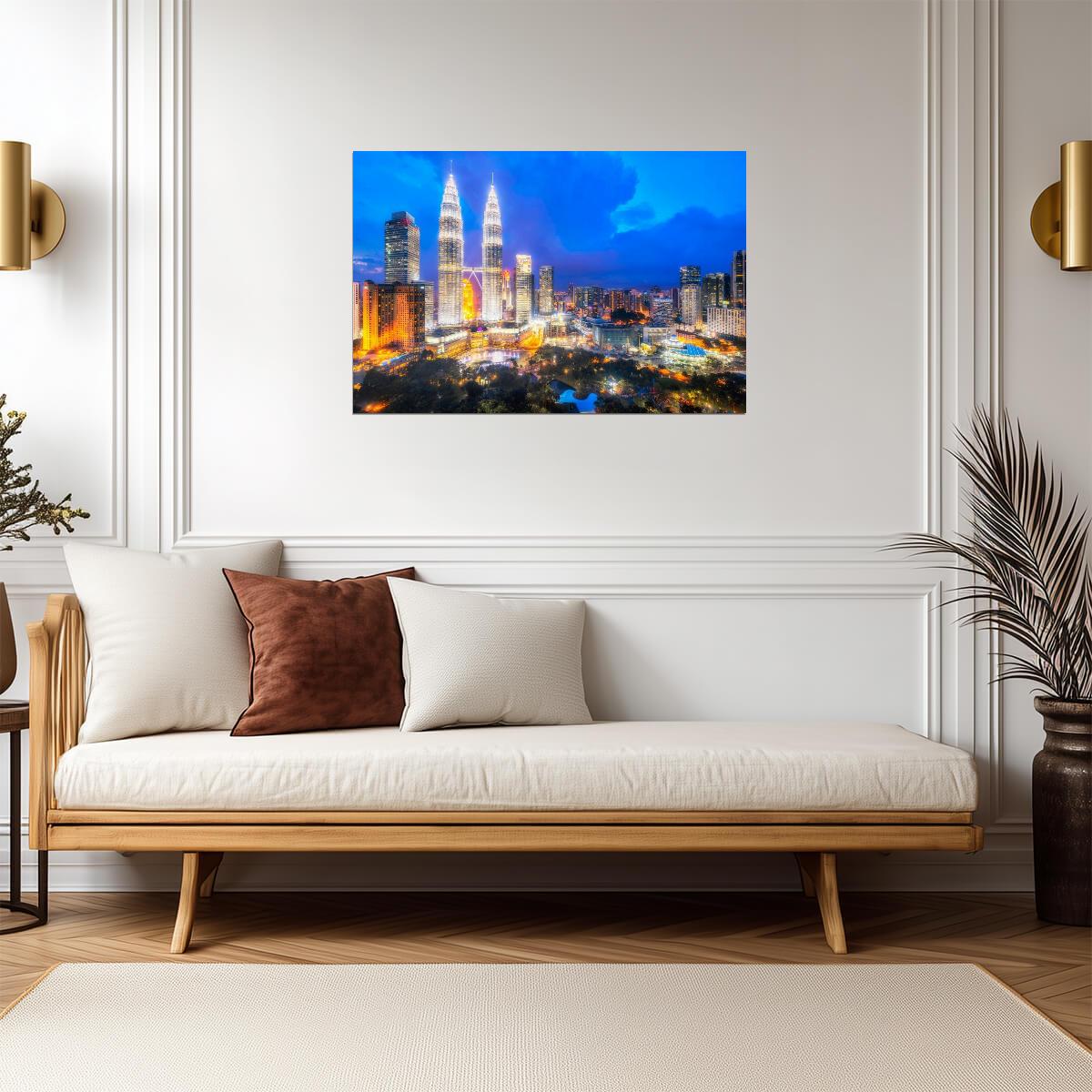 Kuala Lumpur Urban Skyline at Sunset | Malaysia Cityscape Photography | Travel Poster - Photography Poster