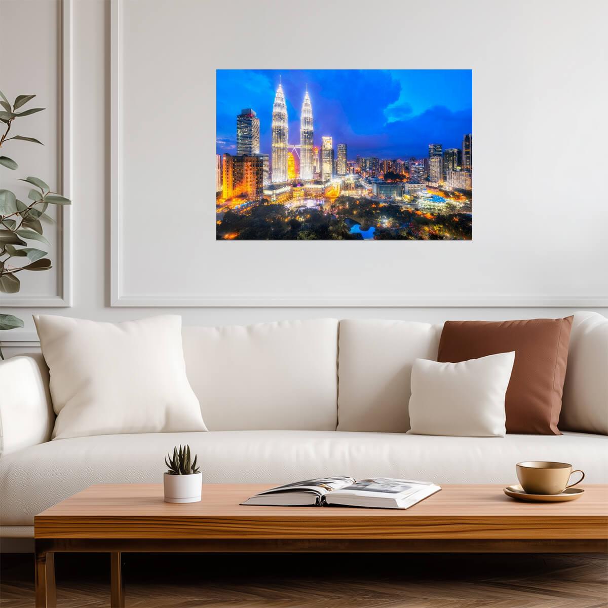 Kuala Lumpur Urban Skyline at Sunset | Malaysia Cityscape Photography | Travel Poster - Photography Poster