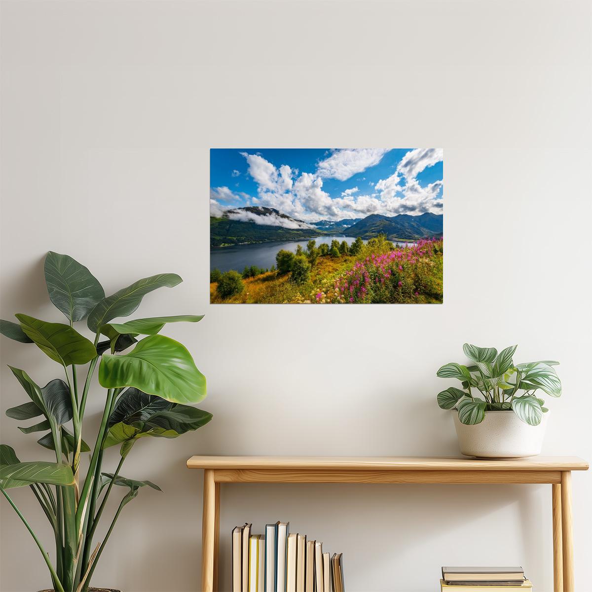 Sunrise over Loch Duich Poster | Scotland Lake Photography | Summer Landscape Wall Art