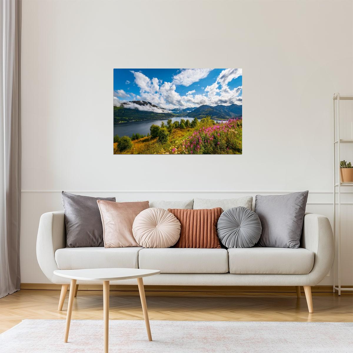 Sunrise over Loch Duich Poster | Scotland Lake Photography | Summer Landscape Wall Art