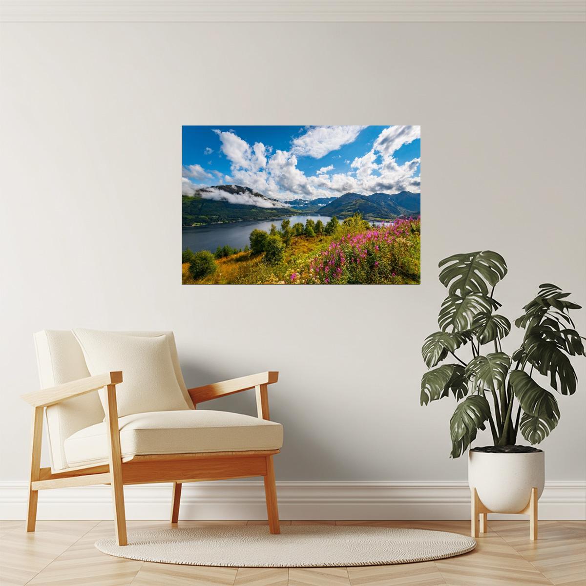 Sunrise over Loch Duich Poster | Scotland Lake Photography | Summer Landscape Wall Art