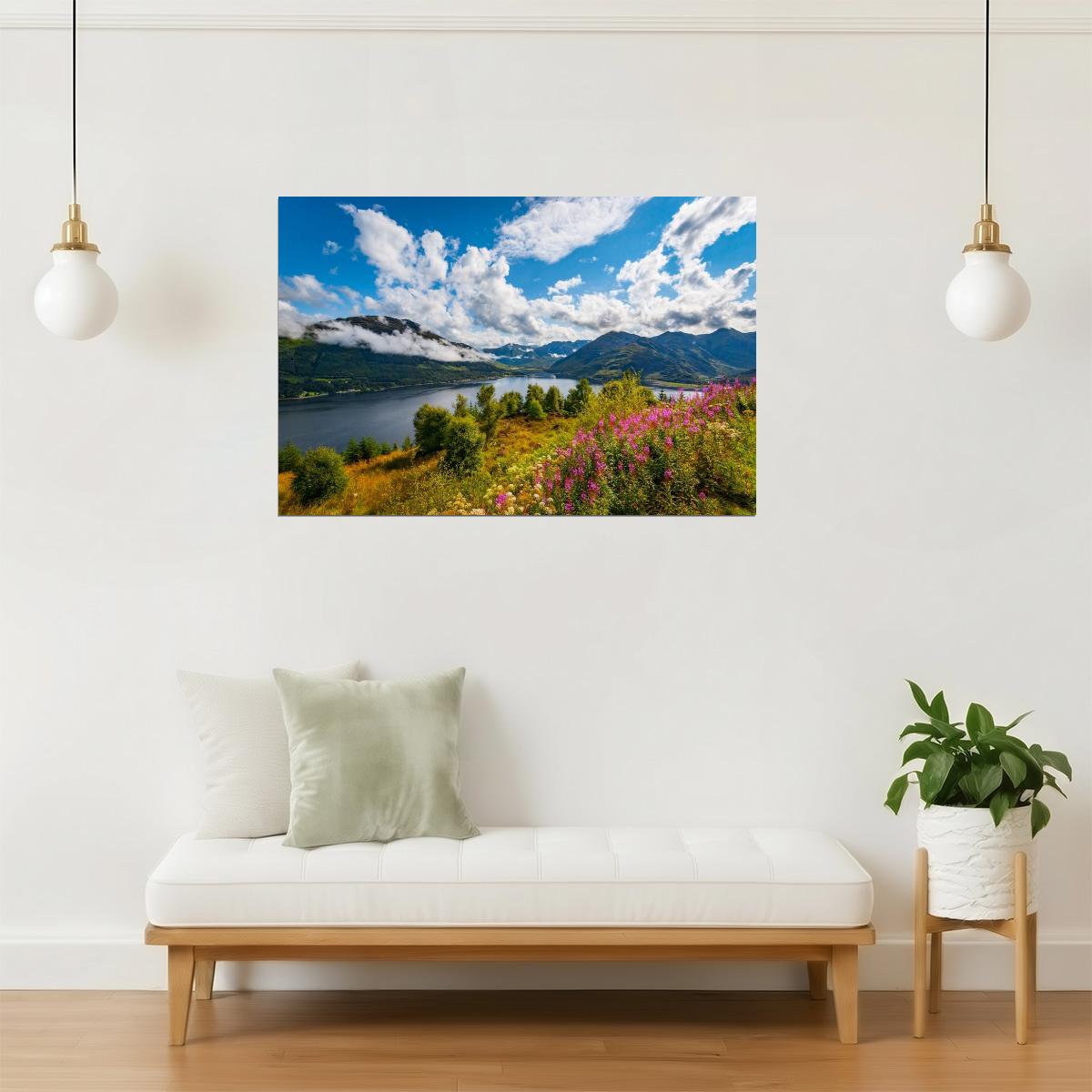 Sunrise over Loch Duich Poster | Scotland Lake Photography | Summer Landscape Wall Art