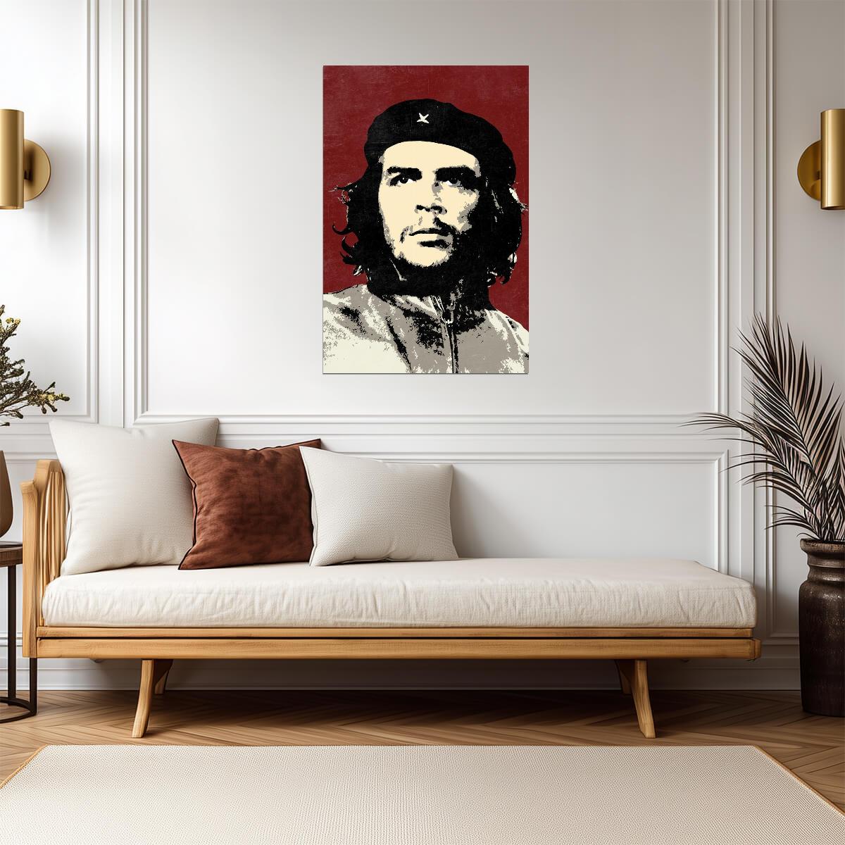 Che Guevara Pop Art Portrait | Stylized Revolutionary Art | Red and Black Graphic Poster - Graphic & Art Poster