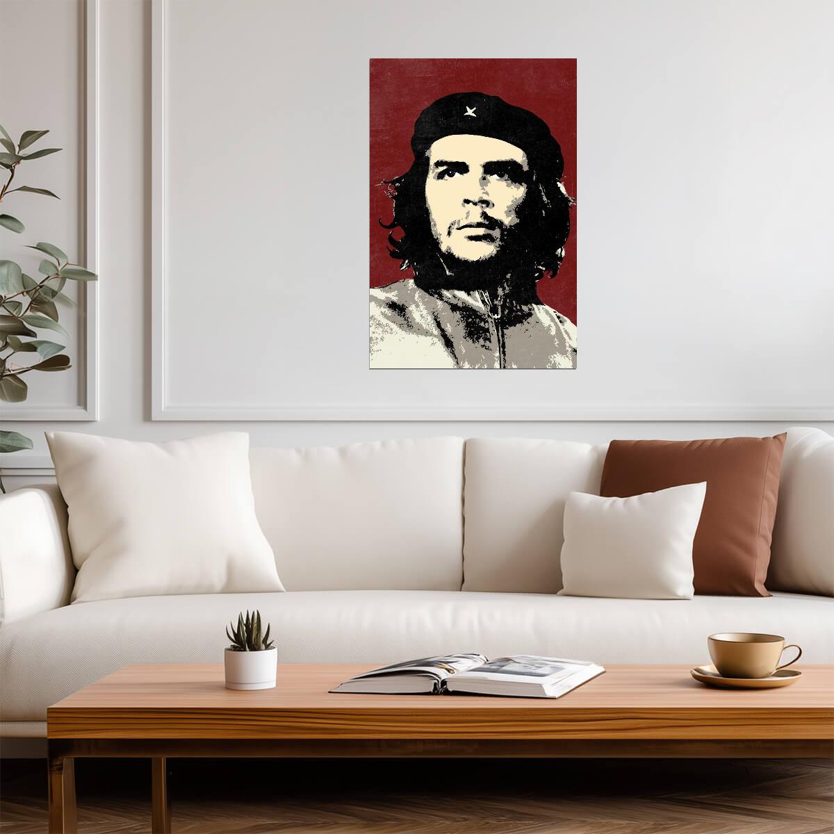 Che Guevara Pop Art Portrait | Stylized Revolutionary Art | Red and Black Graphic Poster - Graphic & Art Poster