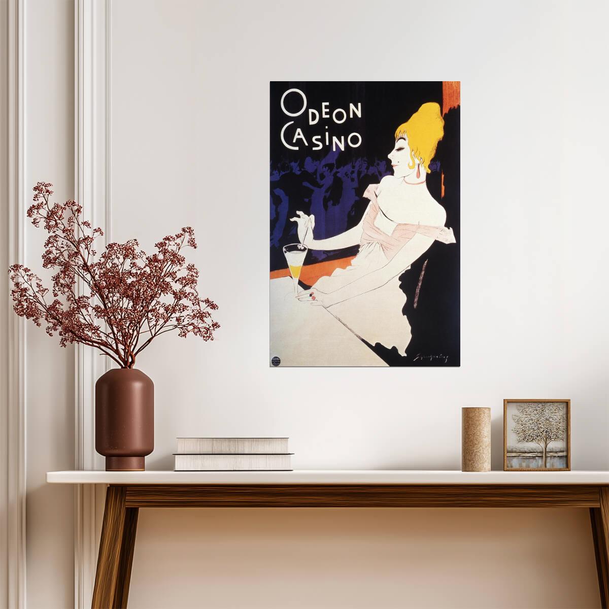 Odeon Casino | Vintage French Advertising Poster | Art Nouveau Style - Vintage & Retro Poster