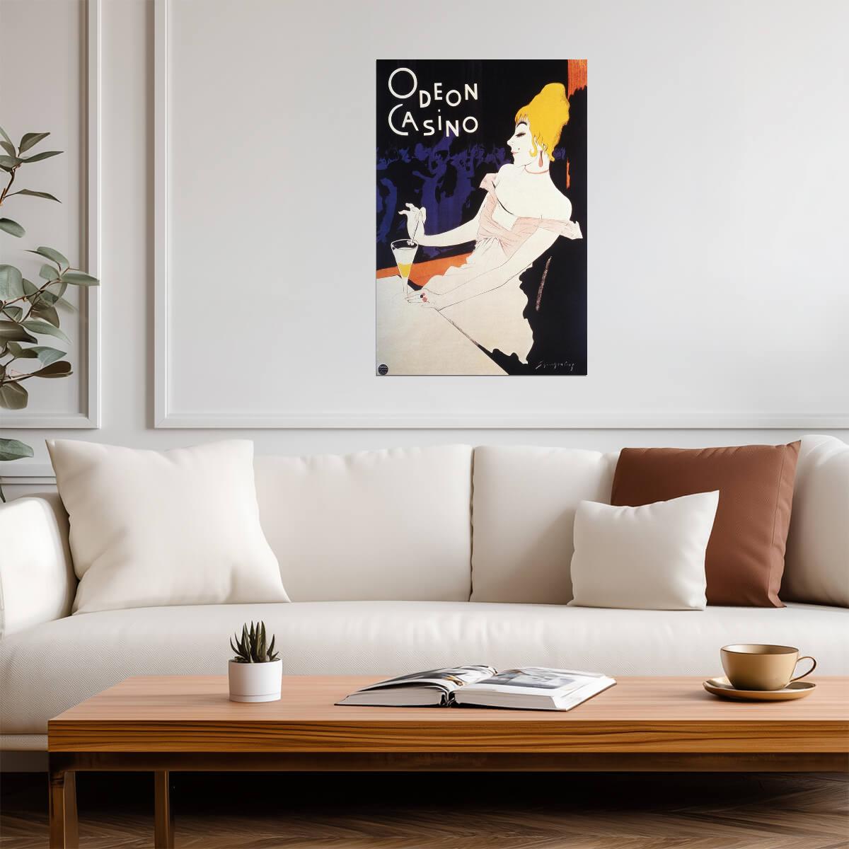 Odeon Casino | Vintage French Advertising Poster | Art Nouveau Style - Vintage & Retro Poster