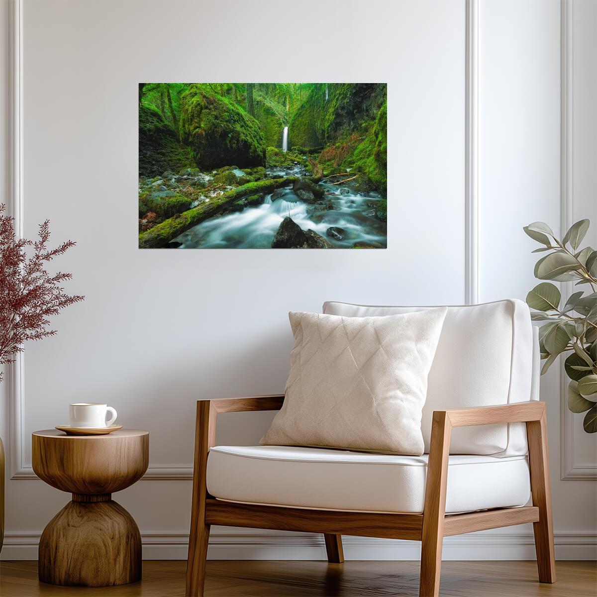 Mossy Grotto Falls in Columbia River Gorge | Oregon Nature Photography | Waterfall Poster - Photography Poster