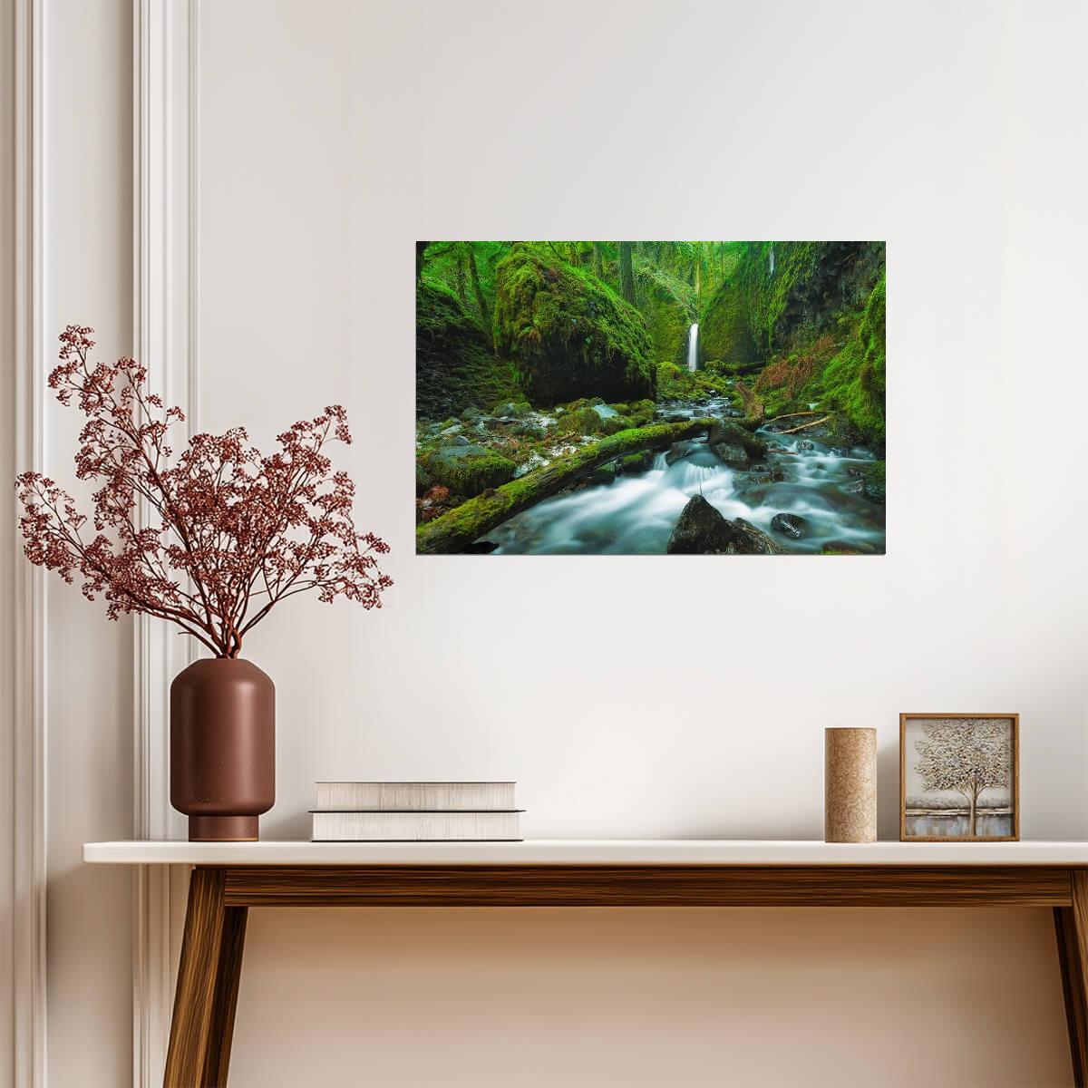 Mossy Grotto Falls in Columbia River Gorge | Oregon Nature Photography | Waterfall Poster - Photography Poster