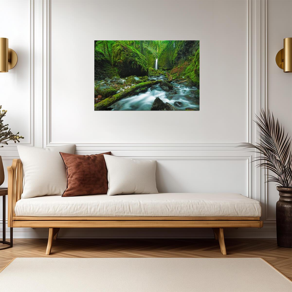 Mossy Grotto Falls in Columbia River Gorge | Oregon Nature Photography | Waterfall Poster - Photography Poster
