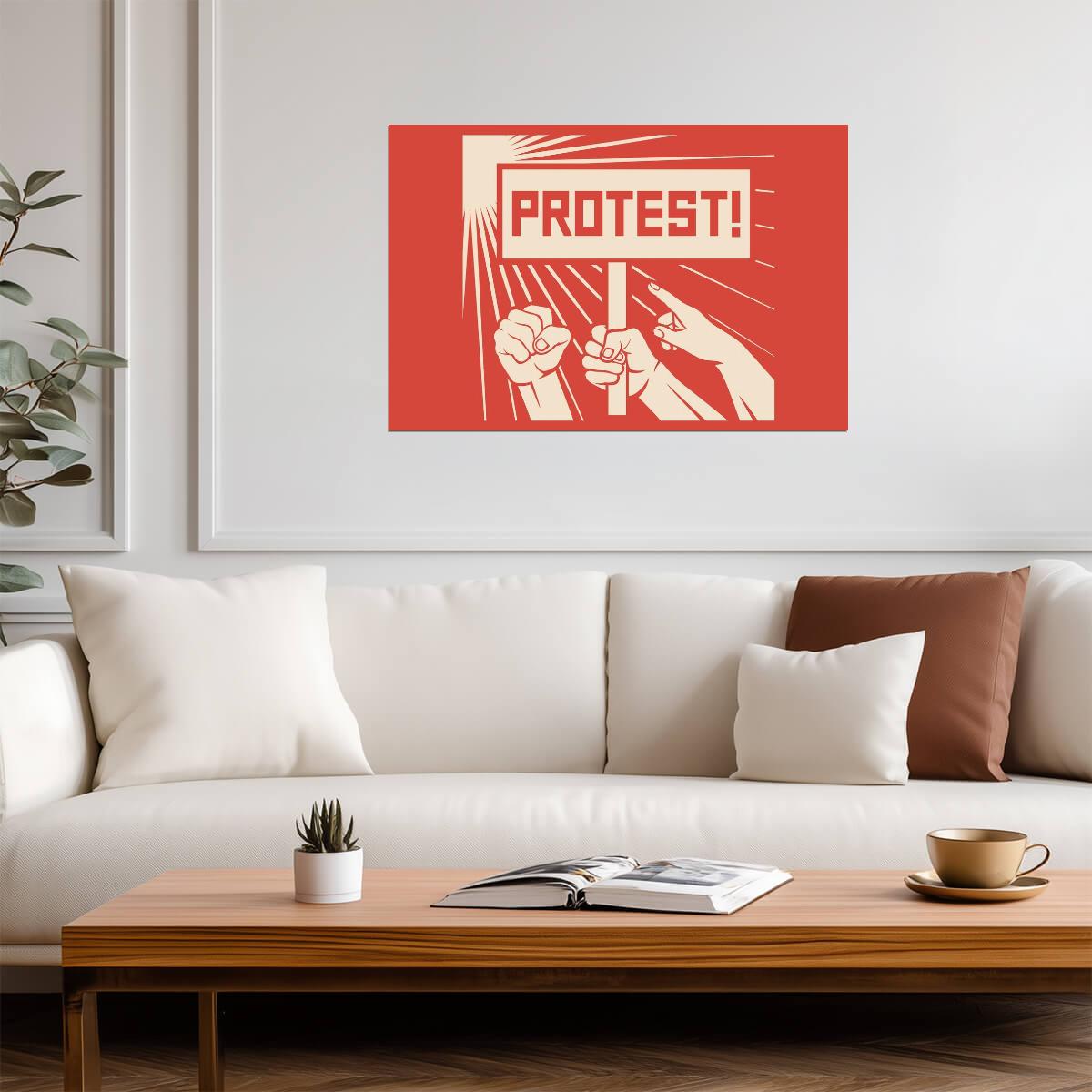 "Protest, Fight, Resist" | Activism Poster | Social Justice Wall Art - Type & Quotes Poster