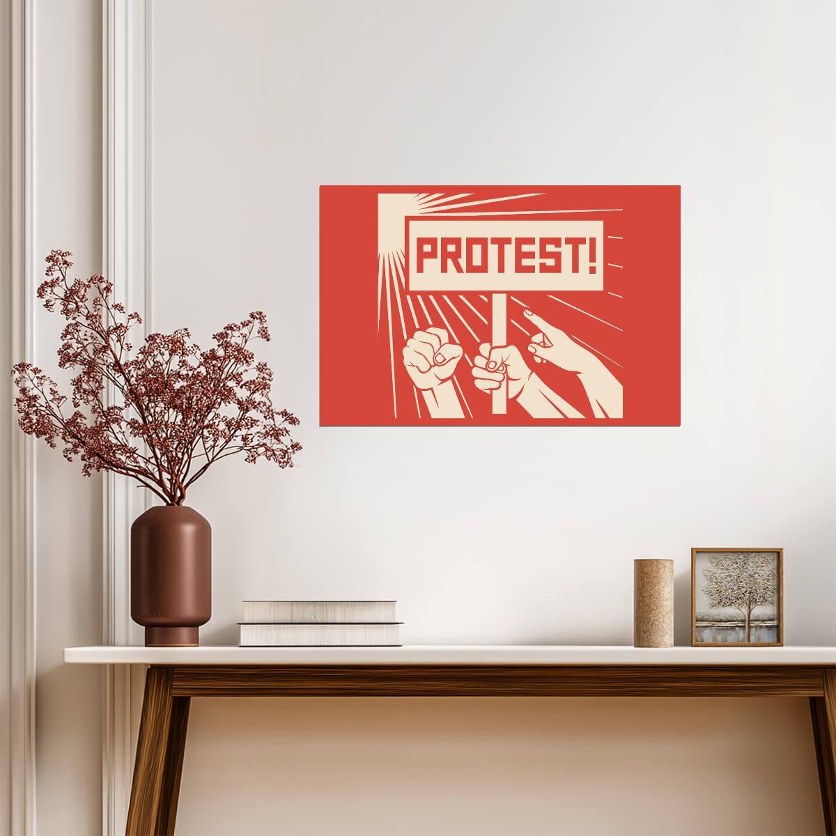 "Protest, Fight, Resist" | Activism Poster | Social Justice Wall Art - Type & Quotes Poster