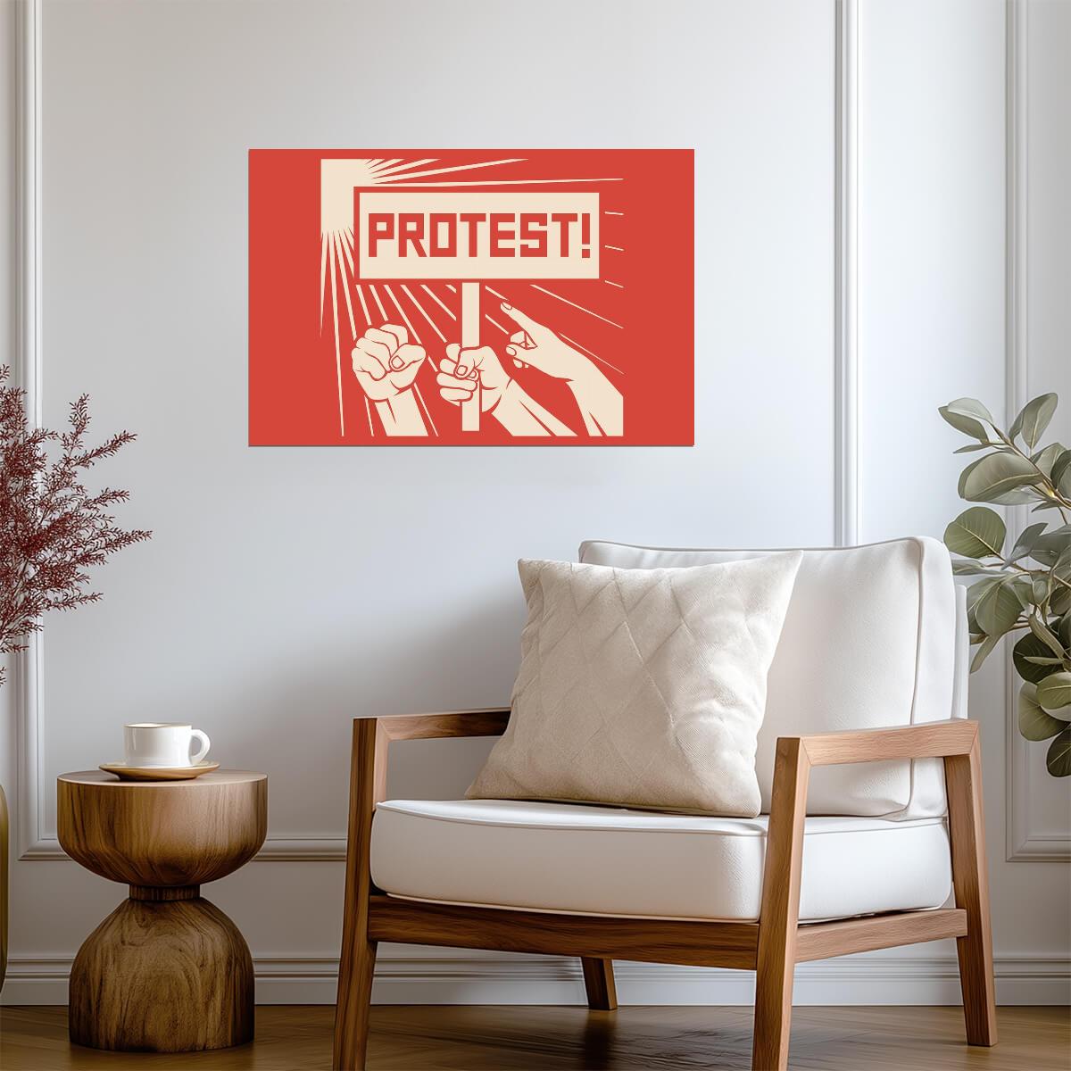 "Protest, Fight, Resist" | Activism Poster | Social Justice Wall Art - Type & Quotes Poster