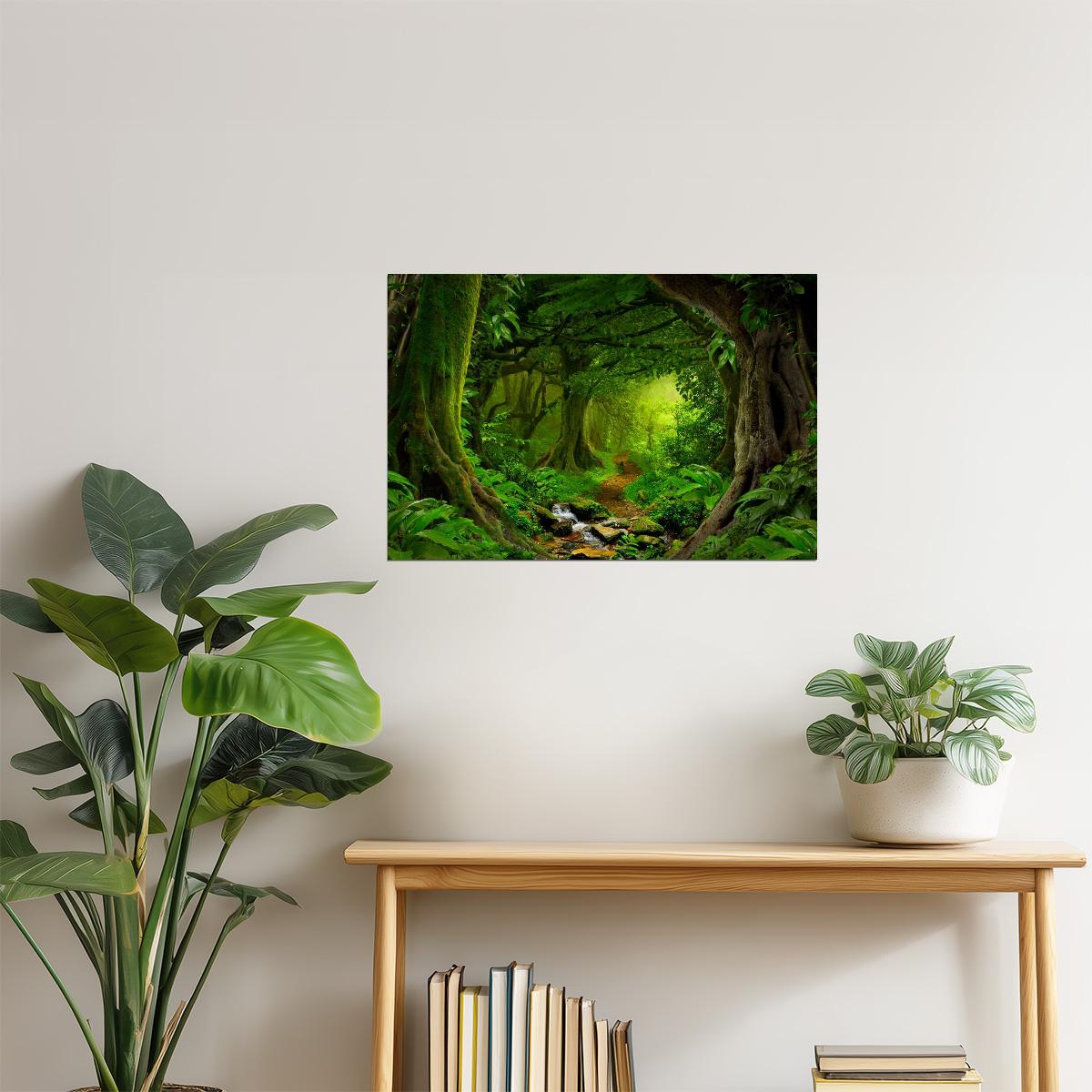 Tropical Jungle Footpath Poster | Rainforest Photography | Nature Trail Wall Art
