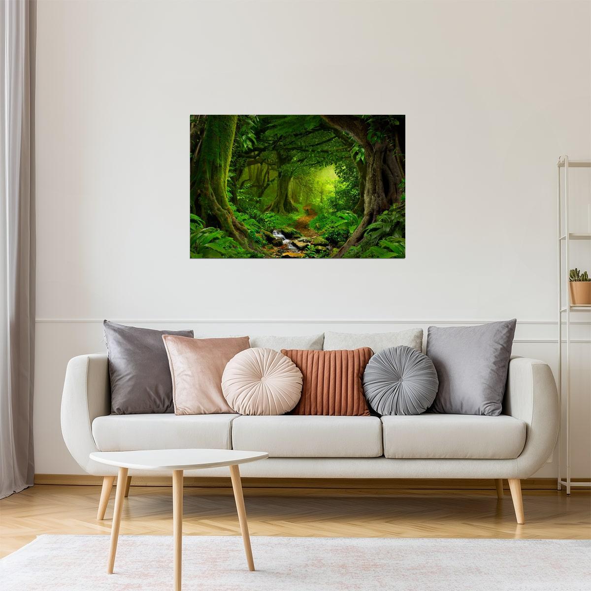 Tropical Jungle Footpath Poster | Rainforest Photography | Nature Trail Wall Art