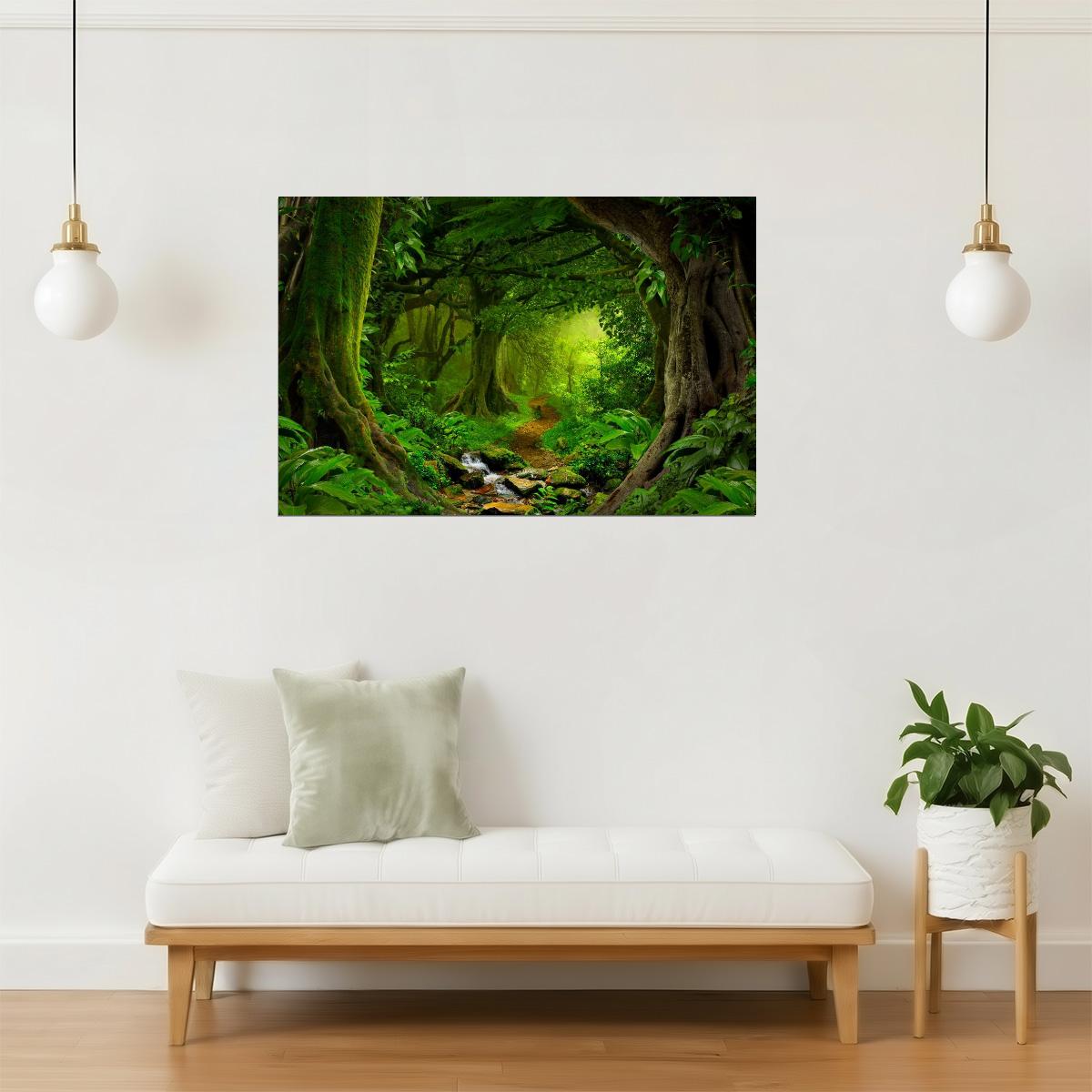 Tropical Jungle Footpath Poster | Rainforest Photography | Nature Trail Wall Art