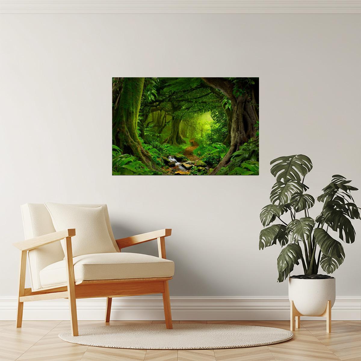 Tropical Jungle Footpath Poster | Rainforest Photography | Nature Trail Wall Art