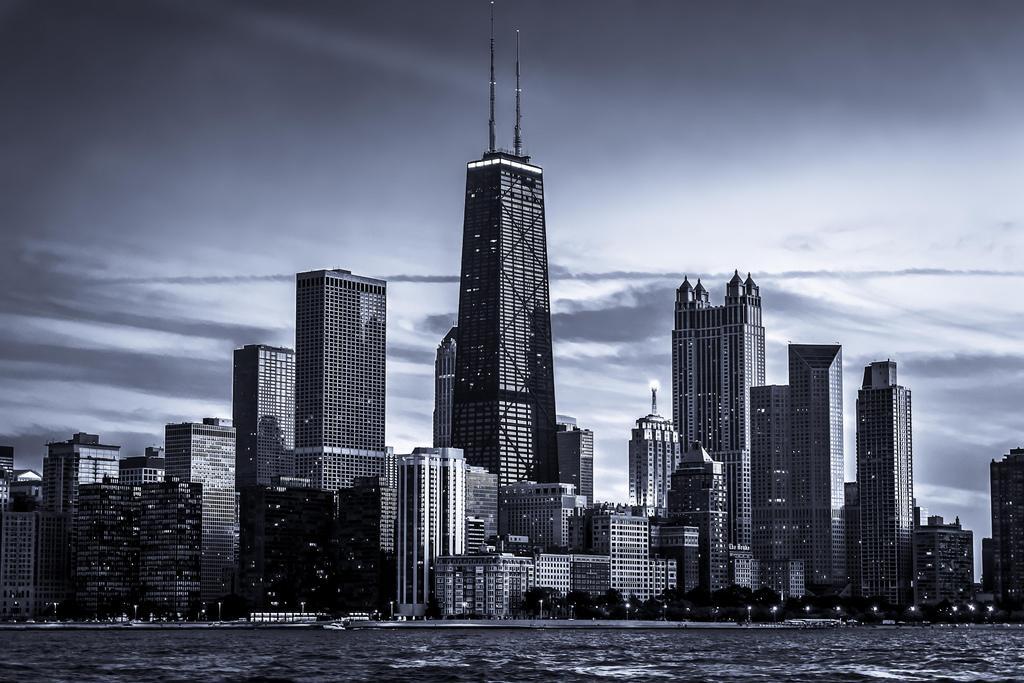Chicago City Skyline Photo | Black and White Architecture | Urban Landscape Poster - Photography Poster