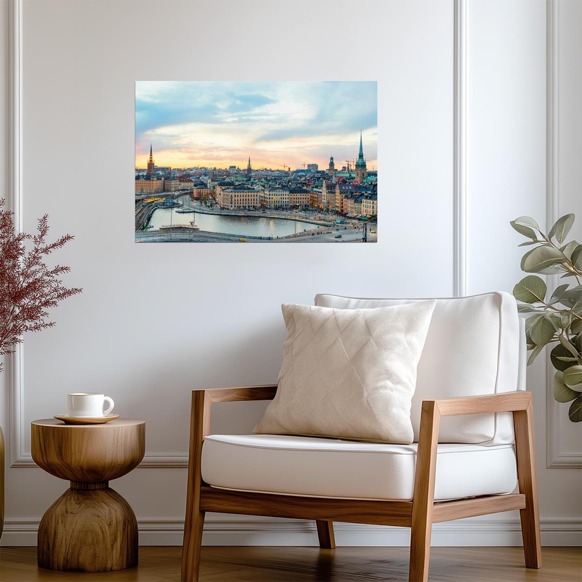 Old Town Stockholm Golden Afternoon | Sweden Cityscape Photography | European Travel Poster - Photography Poster