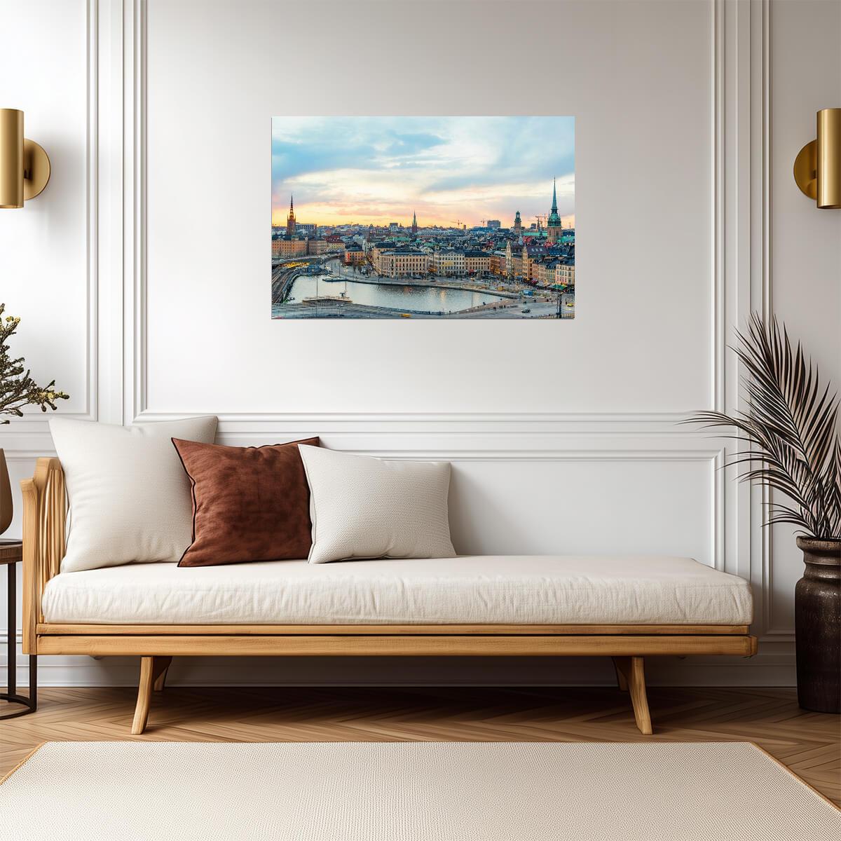 Old Town Stockholm Golden Afternoon | Sweden Cityscape Photography | European Travel Poster - Photography Poster