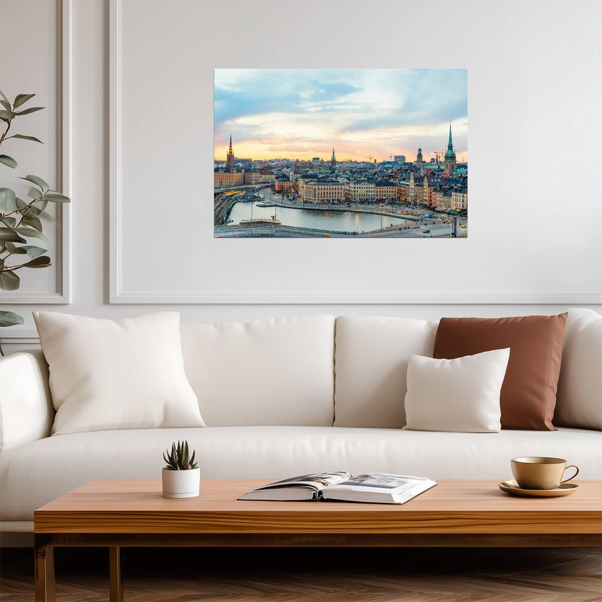 Old Town Stockholm Golden Afternoon | Sweden Cityscape Photography | European Travel Poster - Photography Poster