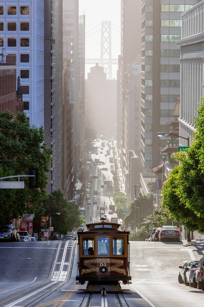 San Francisco Cable Car on California Street Poster | Urban Photography | Cityscape Wall Art