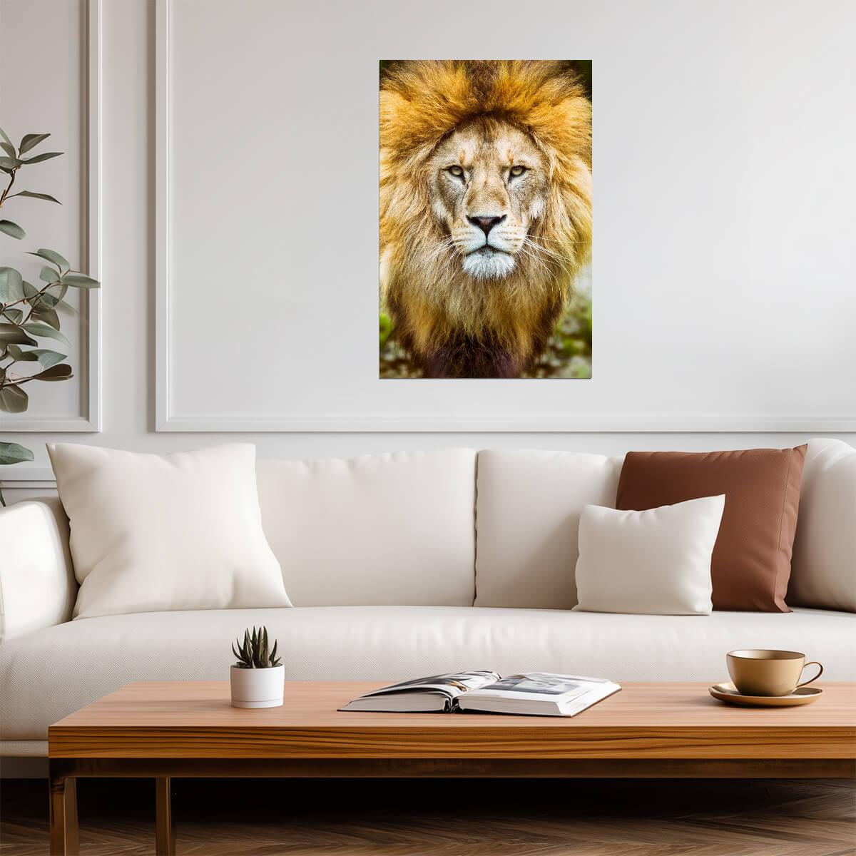 African Lion Headshot Photo | Wildlife Photography | Animal Portrait Poster - Photography Poster