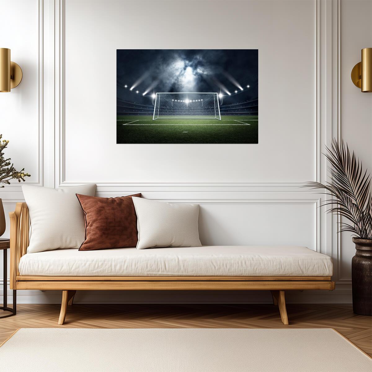 Soccer Stadium at Night | Sports Poster | Football Photography Wall Art