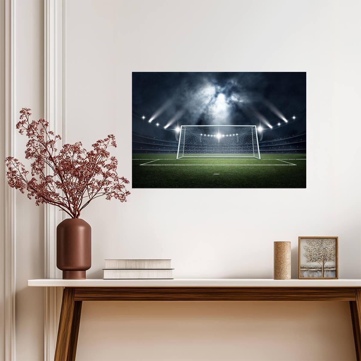 Soccer Stadium at Night | Sports Poster | Football Photography Wall Art