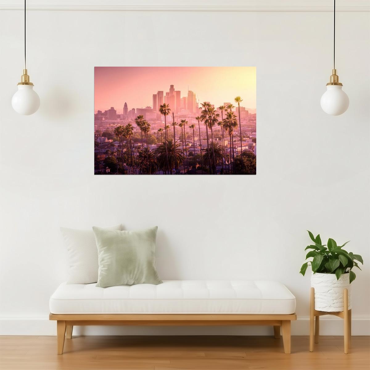 Los Angeles Skyline Sunset Poster | California Photography | Cityscape Wall Art