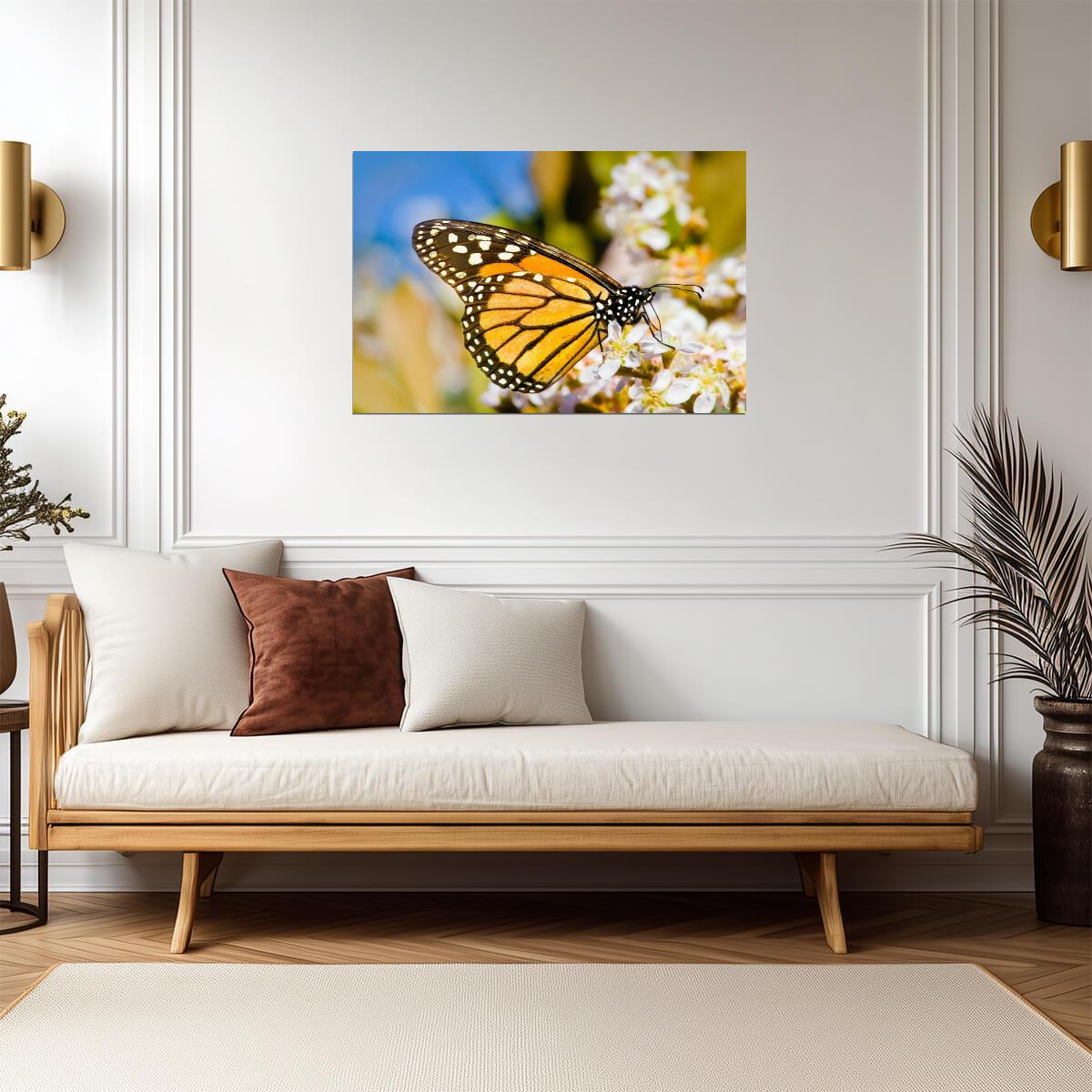 Monarch Butterfly on a Flower | Macro Photography Print | Nature Wall Art Poster - Photography Poster